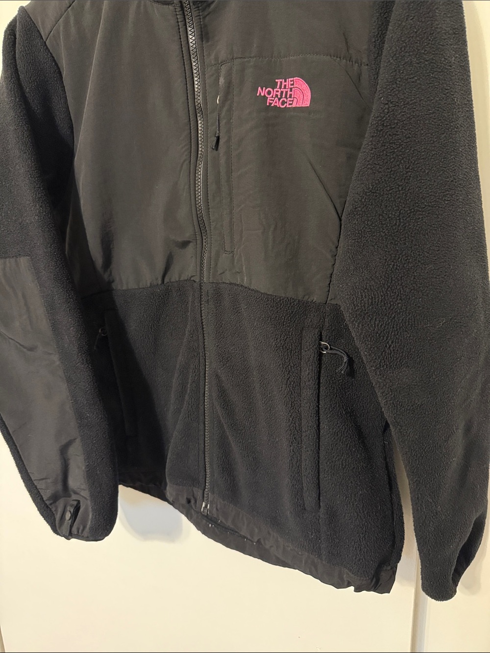 The North Face Women’s Denali Jacket Black Fleece Pink Ribbon M Winter Warm - Picture 5 of 10